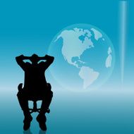 Vector silhouette of businessman N41