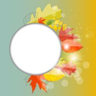 Shiny Autumn Natural Leaves Background Vector Illustration N34