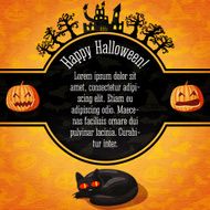 Happy halloween banner with greetings and sample text Spooky trees