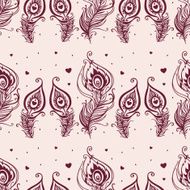 Beautiful peacock Feathers Seamless background N3
