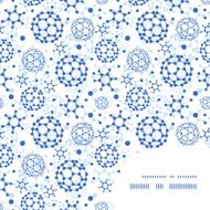 Vector blue molecules texture frame corner pattern background