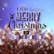 Christmas Greeting Card Merry lettering N4