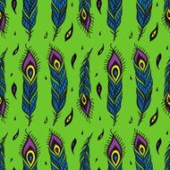 Vintage Feathers Seamless background N2