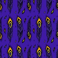 Vintage Feathers Seamless background N3