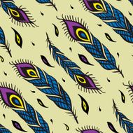 Vintage Feathers Seamless background N4