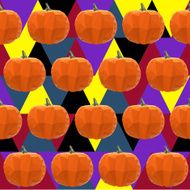 bright colored polygonal pumpkin abstract geometric seamless pattern background N2