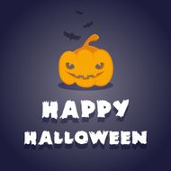 Happy Halloween pumpkin and bats
