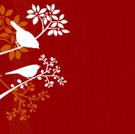Birds Red Background