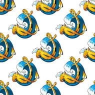 Nautical themed background seamless pattern