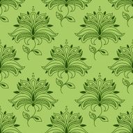 Green paisley seamless floral pattern