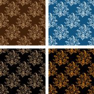 Set of floral seamless persian design