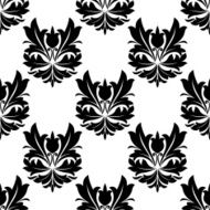 Bold black and white arabesque seamless pattern