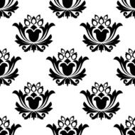 seamless black and white floral pattern N10
