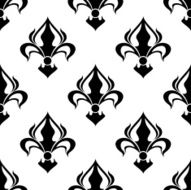 Seamless floral pattern with abstract black lilies