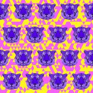 bright colored polygonal tiger abstract geometric seamless pattern background N2