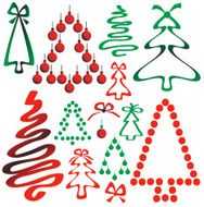Christmas tree from ribbons and circles