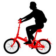 Silhouette of a cyclist male N3