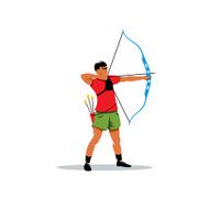 Athlete archery vector sign