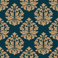 Bold heavy arabesque seamless pattern on blue