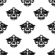 Floral motifs in a repeat seamless damask pattern