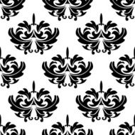 Damask style arabesque pattern with a floral motif