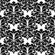Black and white damask seamless pattern N2