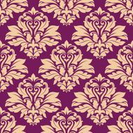 Purple and beige seamless floral pattern