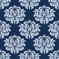 Blue seamless damask pattern