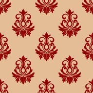 Beige and maroon floral seamless pattern
