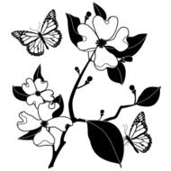 dogwood and monarch butterflies