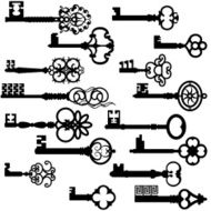 Ancient Key Set Silhouettes