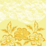 Flowers dahlia and abstract pattern