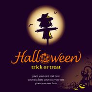 Halloween night with scarecrow