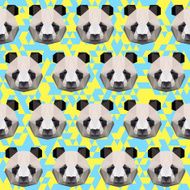 abstract polygonal panda seamless pattern background