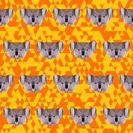 Polygonal koala seamless pattern background