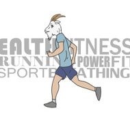 Sport man with a head of goat running vector illustration