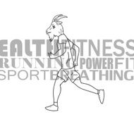 Sport man with a head of goat running vector illustration N2