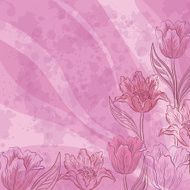 Flowers tulips on abstract background