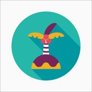 Palm tree flat icon with long shadow N5