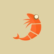 Shrimp Food Flat Icon