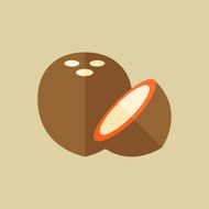 Coconut Food Flat Icon