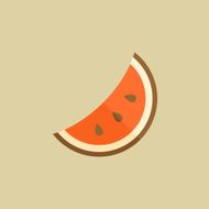 Watermelon Food Flat Icon
