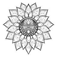 Beautiful Decorative Flower with Leaves (Vector) N20