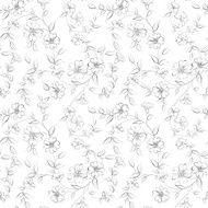 Elegant monochrome flowers fabric N2