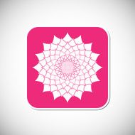 Flower icon Pink square frame Vector illustration