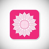 Flower icon Pink square frame Vector illustration N2