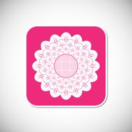 Flower icon Pink square frame Vector illustration N3