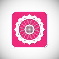 Flower icon Pink square frame Vector illustration N4