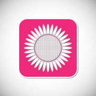 Flower icon Pink square frame Vector illustration N8