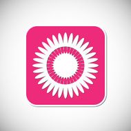 Flower icon Pink square frame Vector illustration N9